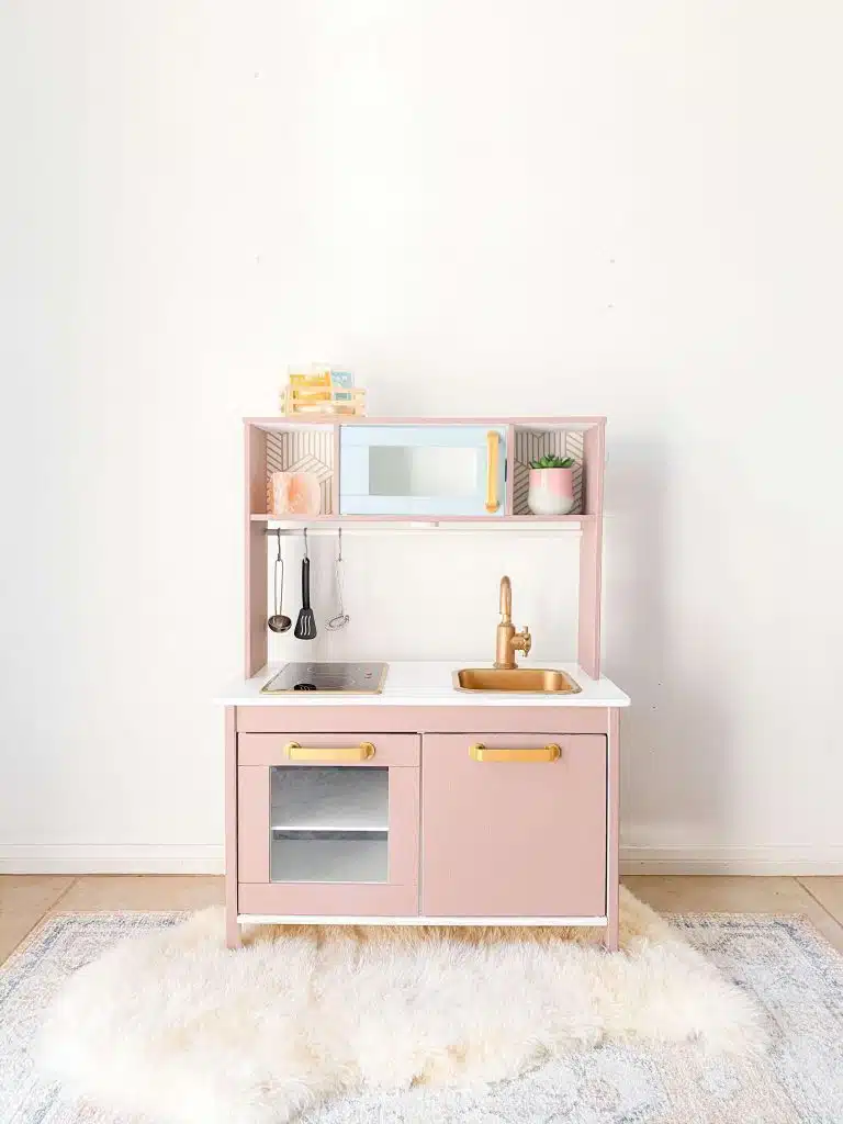 Ikea Duktig Hack - Ikea Play Kitchen - Paris Cafe - Food Truck - To Go - Pink Kitchen - tiffanieanne.com
