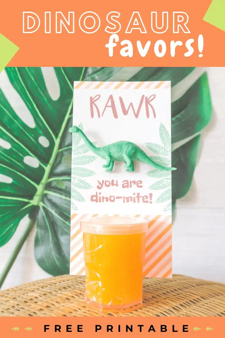dinosaur party favors | dino valentines day favor | free printable
