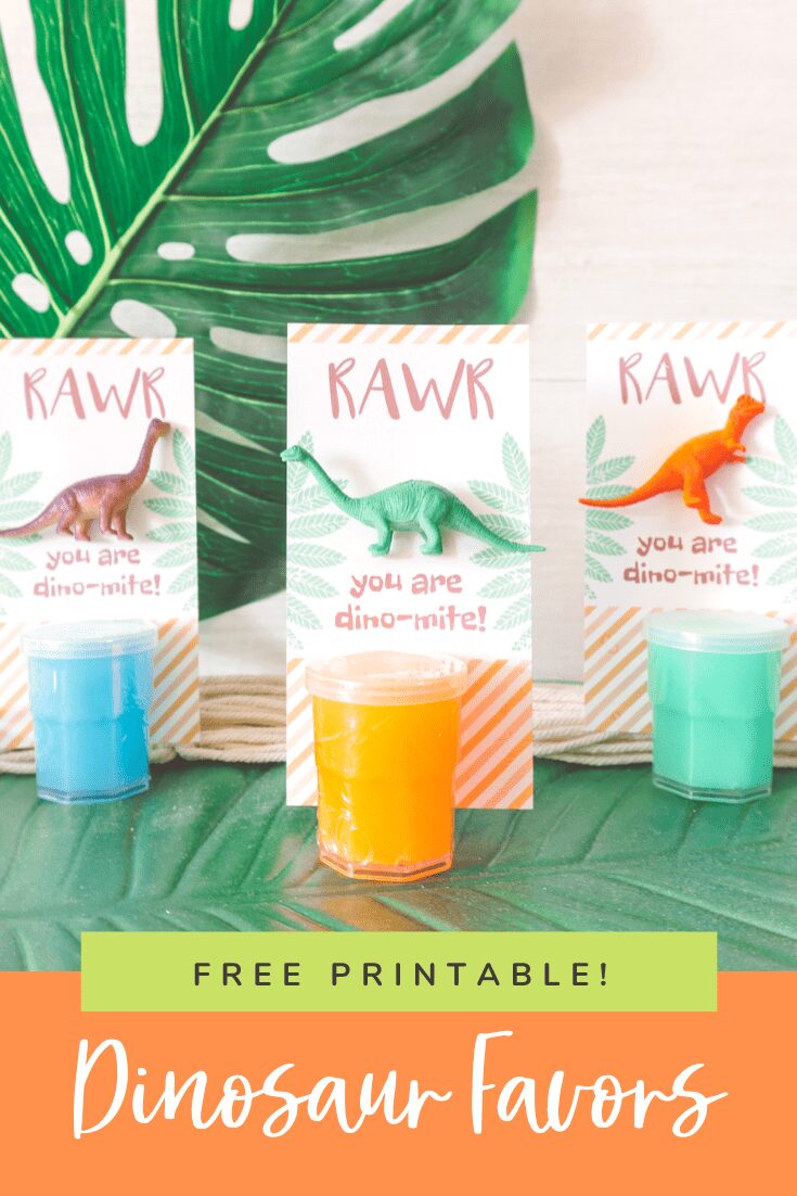 dinosaur party favors | dino valentines day favor | free printable