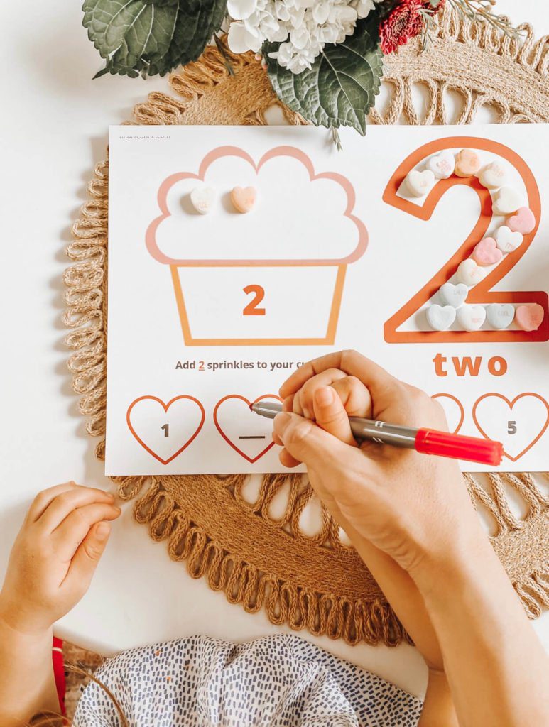 Number Activity Mats | Play Dough/Play Doh Mats | Counting Numbers | Learning Numbers | valentines day free printable | tiffanieanne.com