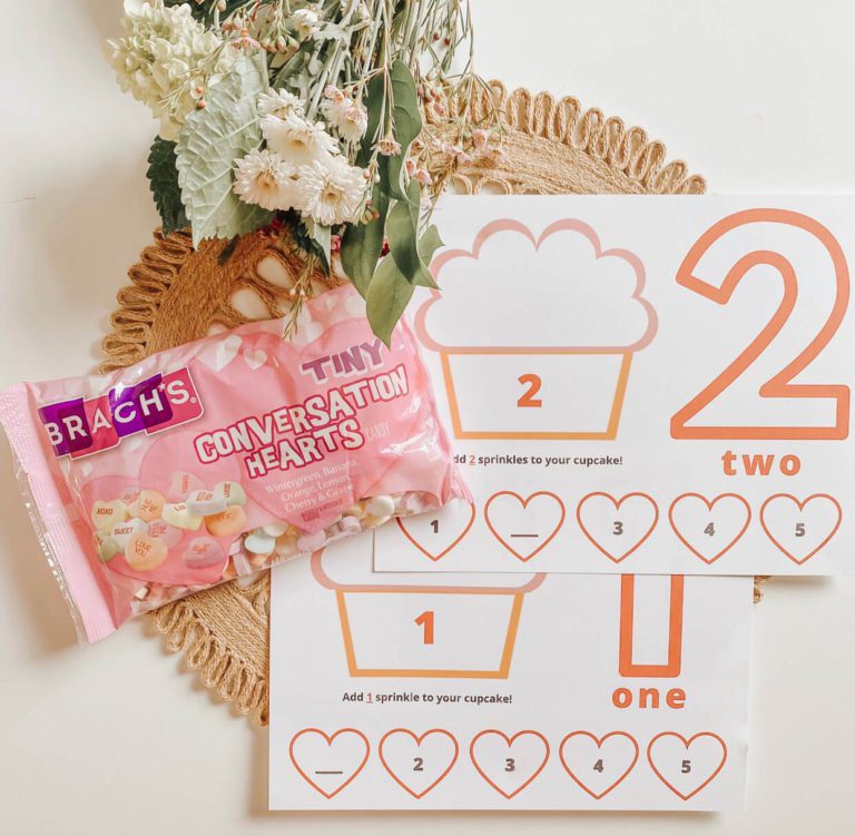 Number Activity Mats | Play Dough/Play Doh Mats | Counting Numbers | Learning Numbers | valentines day free printable | tiffanieanne.com