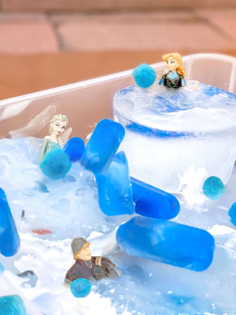 Easy Frozen Ice Sensory Bin that is STEAM Approved!