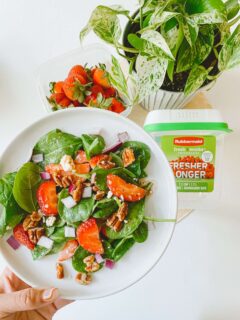 Strawberry-Spinach-Summer-Salad-FreshWorks-Produce-Saver-Rubbermaid-Green-Sustainable-Products